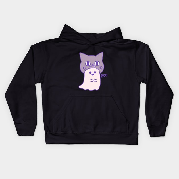 Boo | Vampire Cat Kids Hoodie by TanoT